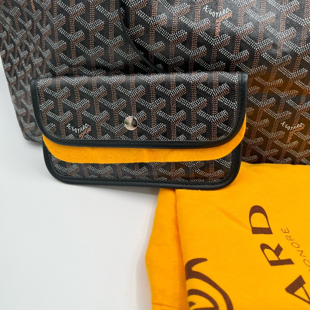 Goyard Saint Louis GM black Goyardine Canvas Tote bag with pouch like New ❤️ - Picture 3 of 11